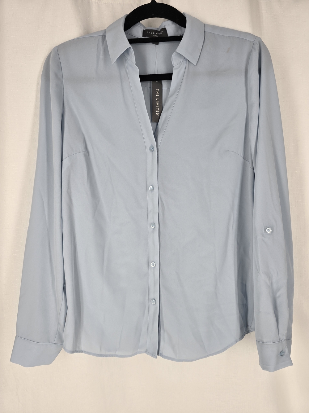 The Limited Pale Blue Collared Button-Front Blouse